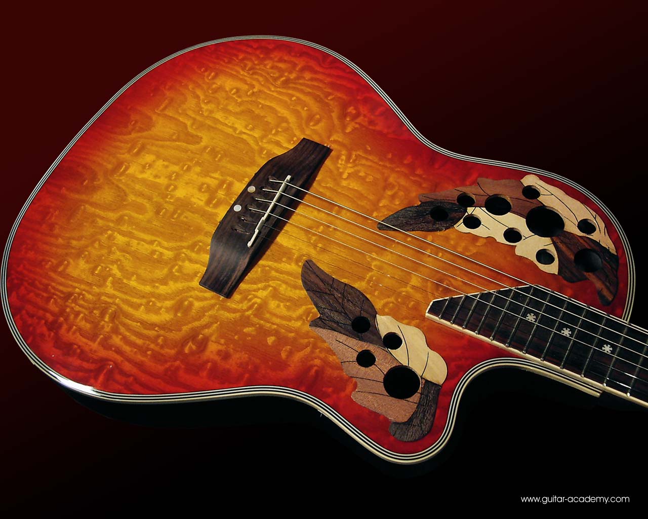 Guitar wallpaper, Ovation style electro acoustic guitar